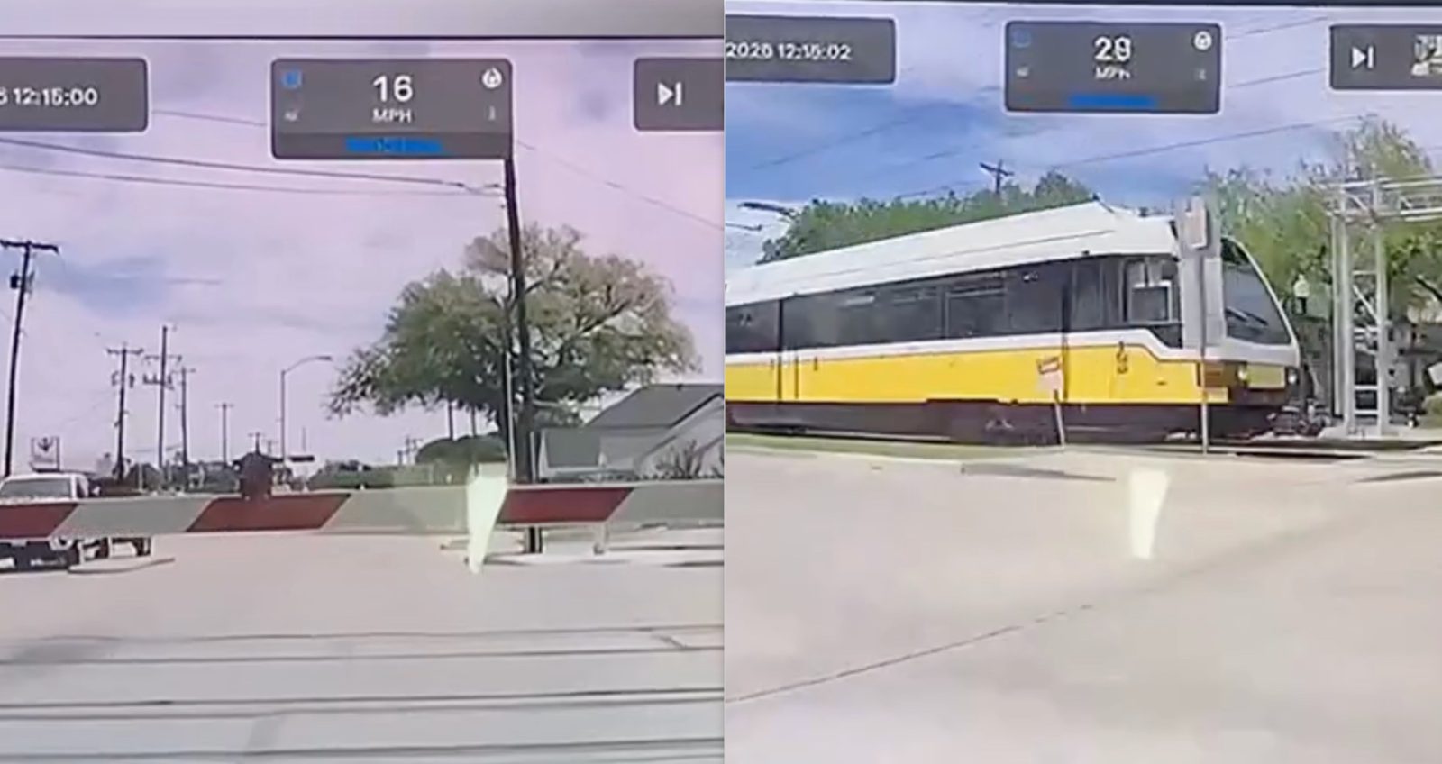 Tesla ‘Full Self-Driving’ crashed through railroad gate seconds before train